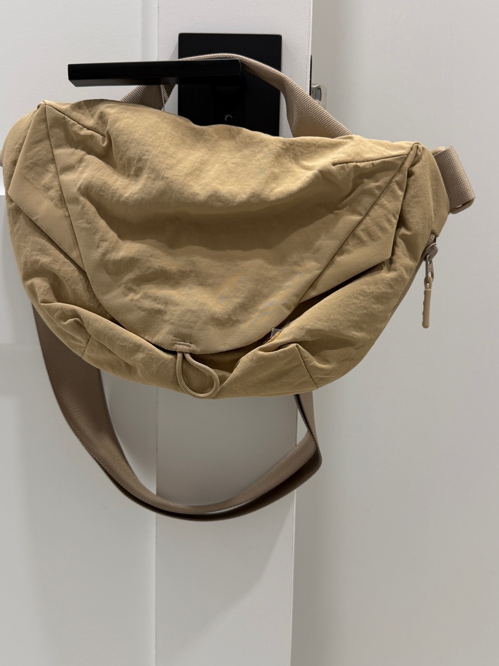 lululemon athletica Tan Beige curved Crossbody Sling Bag